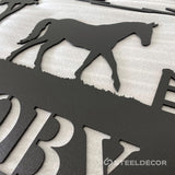Personalised Metal Farm Sign - Horse Steel Decor