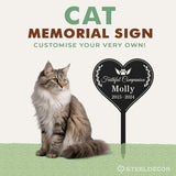Cat Memorial Garden Sign Steel Decor