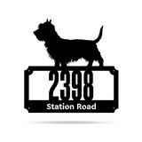 Australian Terrier House Number Monogram Steel Decor