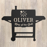 BBQ Monogram King of the Grill Steel Decor