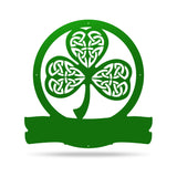 Steel Decor Celtic Shamrock Monogram Green