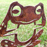 Frogs Garden Stake - See-Hear-Speak No Evil Steel Decor