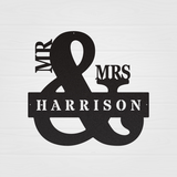 Mr & Mrs Monogram Steel Decor