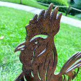 Rooster, Hen and Chicks Garden Art by Steel Decor