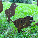 Rooster, Hen and Chicks Garden Art by Steel Decor