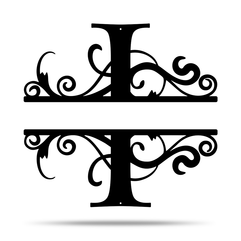 Fancy Split Letter Monogram – Steel Décor