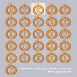 Pumpkin Initial Letter Monogram