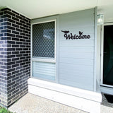 Welcome Wall Sign Steel Decor