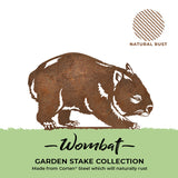 Wombat Garden Stakes Steel Decor