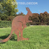 Large Kangaroo Garden Stake - Australian Made Rusted Metal Garden Art